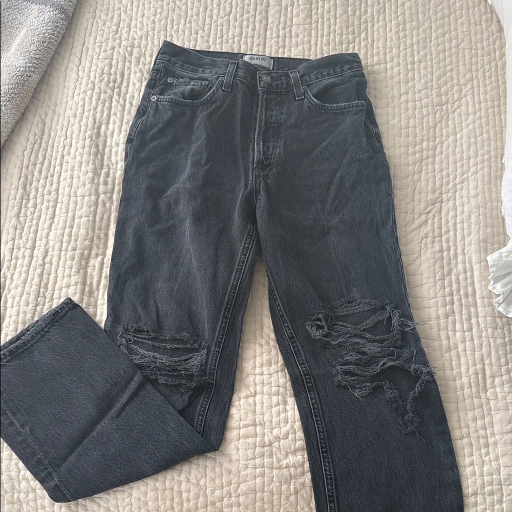 Agolde Black Distressed Jeans